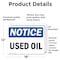 Signmission Used Oil, 18 in W x Rectangle, Vinyl Decal OS-2PACK-NS-D-1218-L-16793 - alternate 2